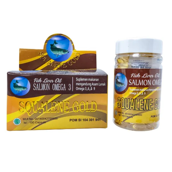 Fish Lever Oil Squalene AL ( Salmon )- Omega 3 6 9 EPA + DHA |Squalen Gold / Biru Squalen ASLI ORIGI