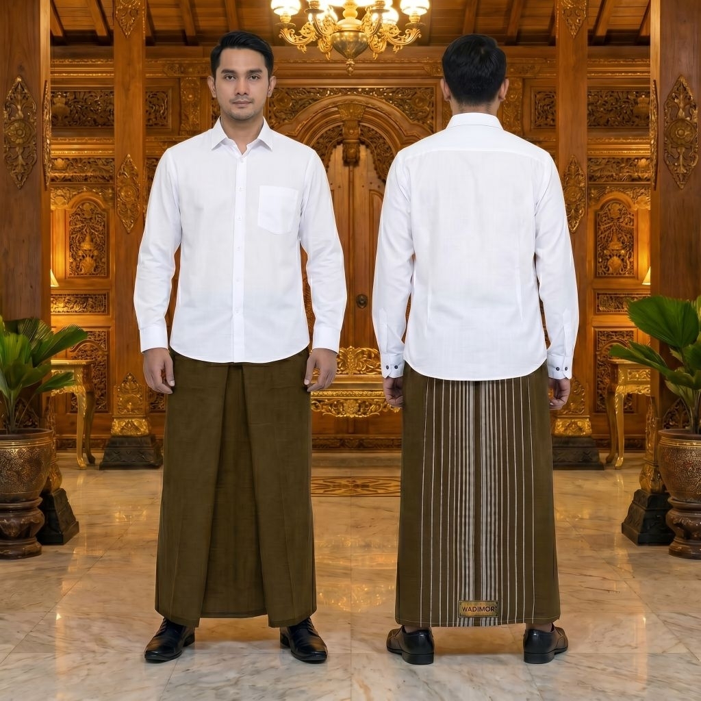Sarung Wadimor Dewasa Coklat Muda Salur Asli Original