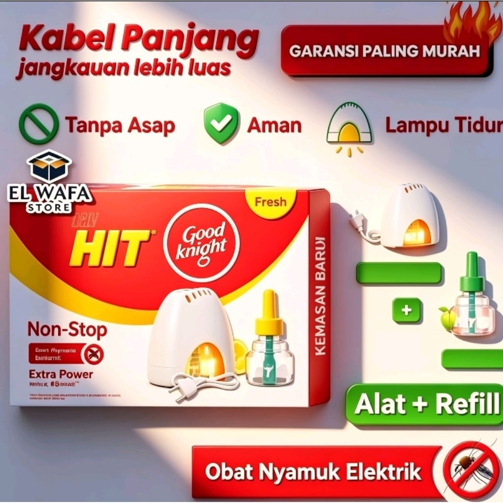 Hit NonStop & Xpress  Elektrik Set Alat+Refill Obat Nyamuk Elektrik