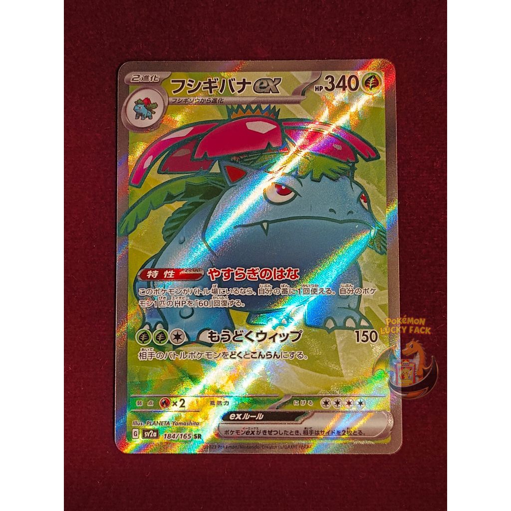 Kartu Pokemon Venusaur Ex SR sv2a 184/165 JAPAN TCG Cards RR RRR SAR AR MUR Shiny Ledakan Peniada Ki