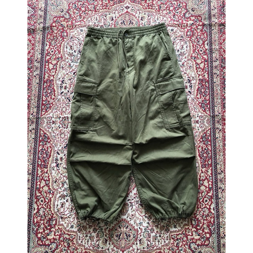 P Celana Gu japan streetwear superwide cargo balloon pants