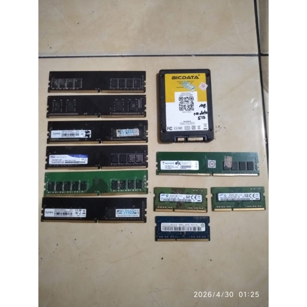 Borongan Part RUSAK | RAM DDR4/DDR3L + SSD 512GB