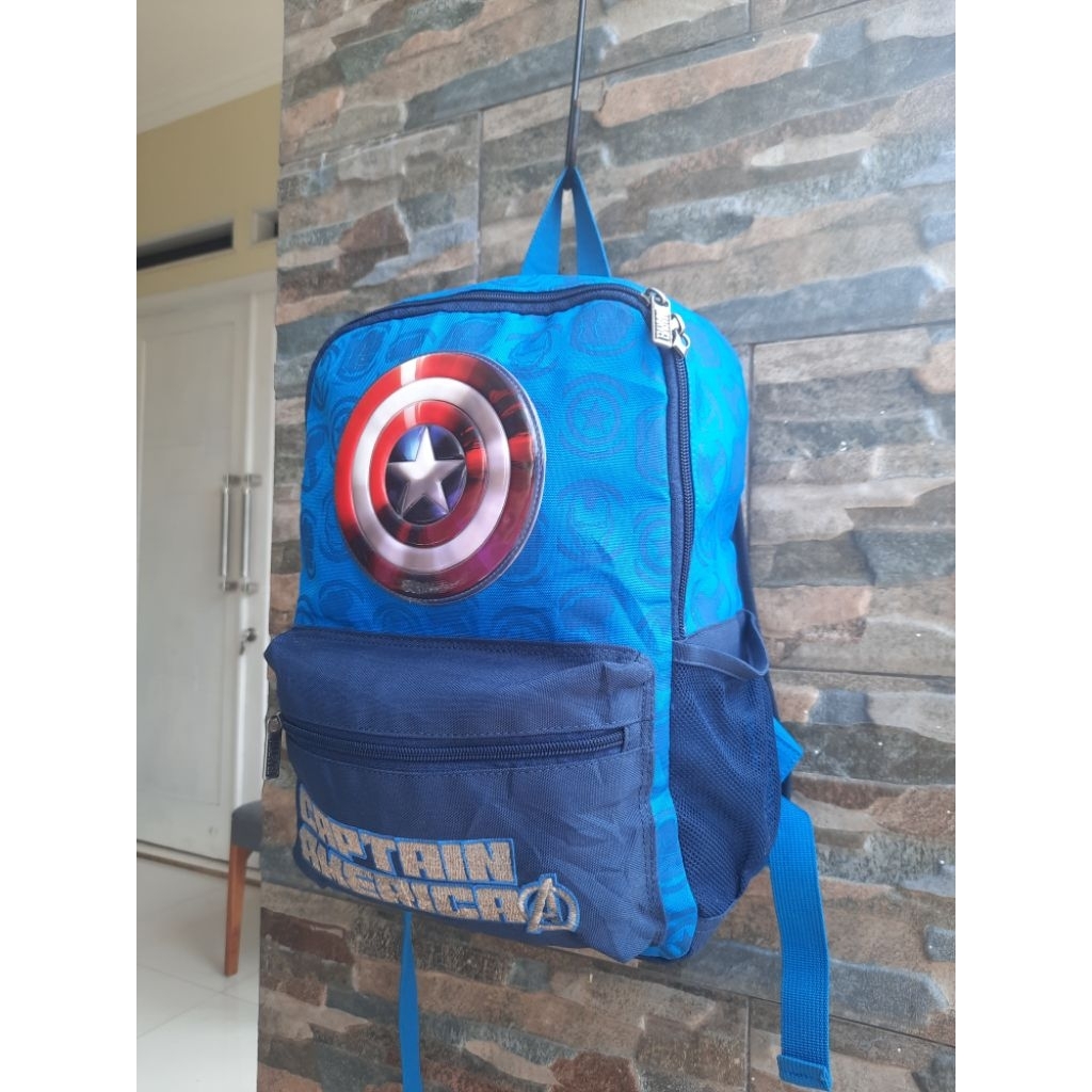 Ransel Anak Biru CAPTAIN AMERICA - branded original authentic