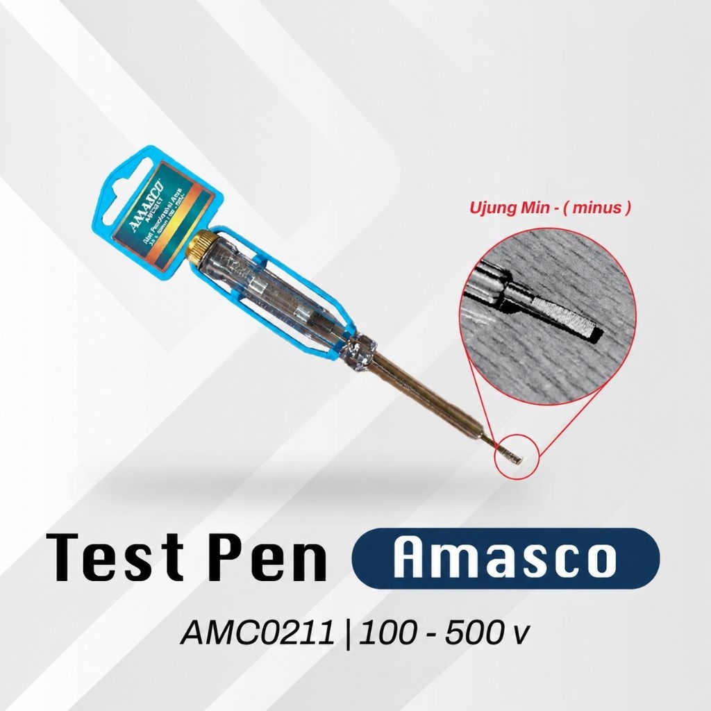 Amasco AMC0211 Obeng tespen test pen alat Pendeteksi Arus listrik Bagus Kualitas Premium