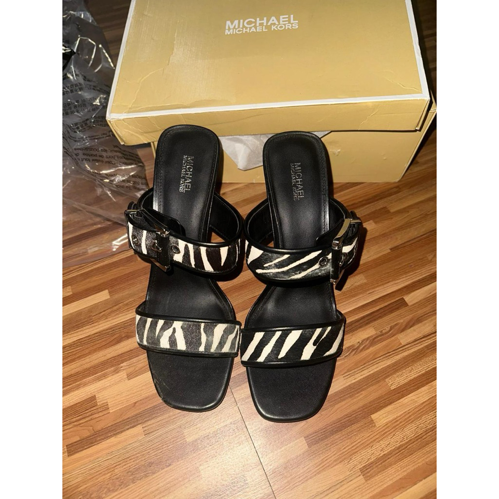 PL Colby Zebra Heeleed Sandal by Michael Kors (original)