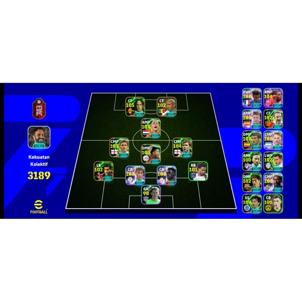 AKUN EFOOTBALL 2026 TOTTI SNEIJDER LAMPAR SCHOLES GG ANTI HB