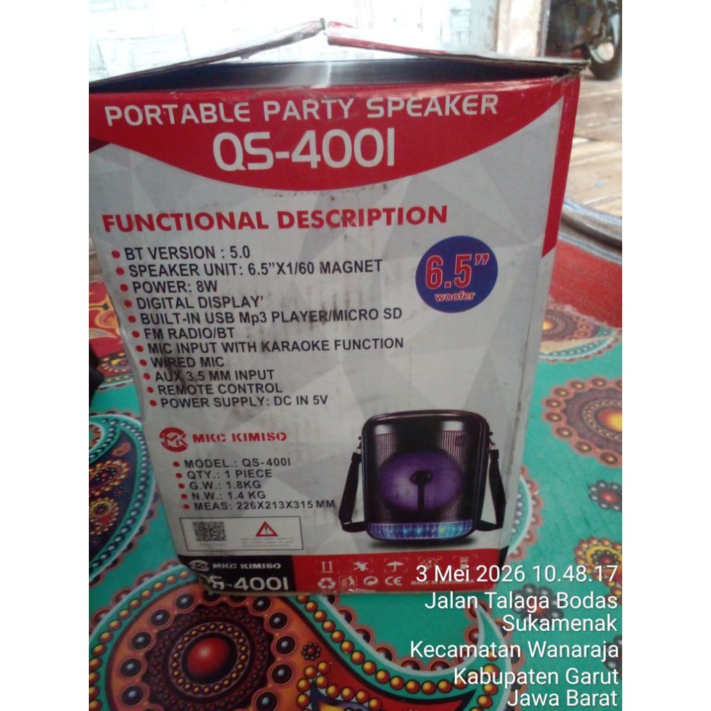 PORTALE PARTY SPEAKER QS-4001