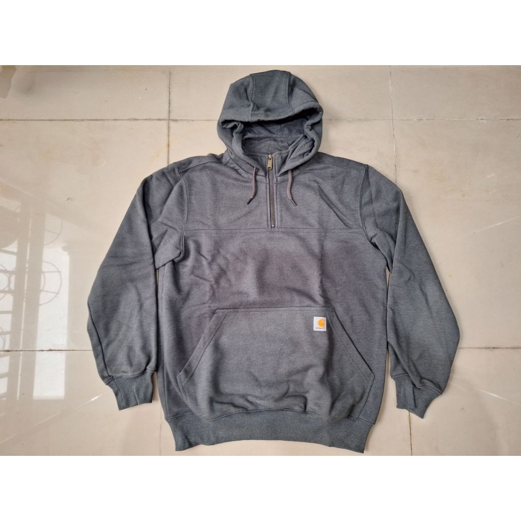 Carhartt Rain Defender Loose Fit Heavyweight Quarter-Zip Dark Grey Hoodie
