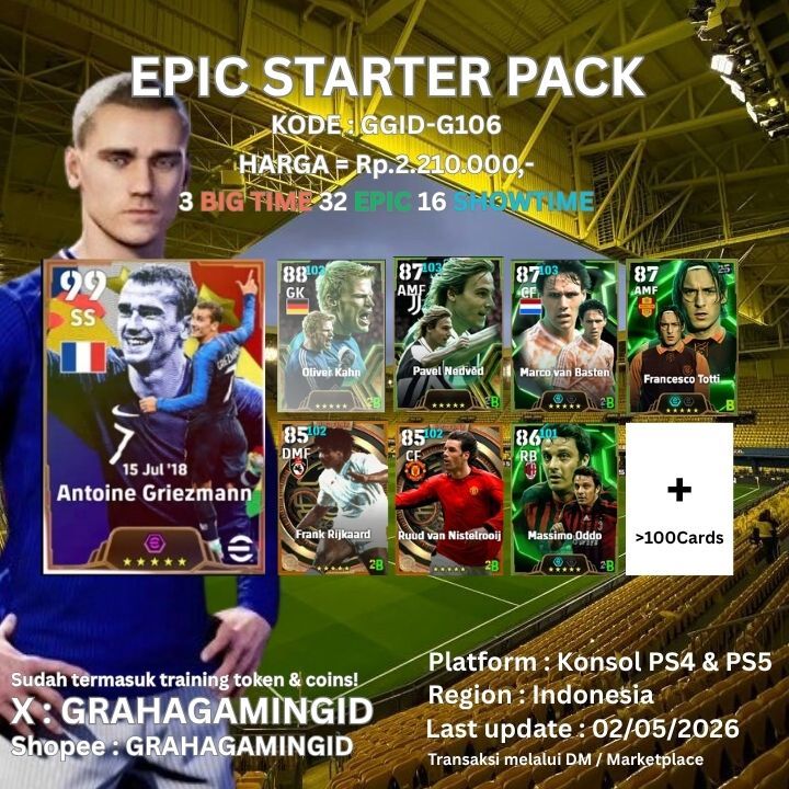 GrahaGamingID GGID-G106 Starter Pack Akun eFootball Konsol PS4 PS5