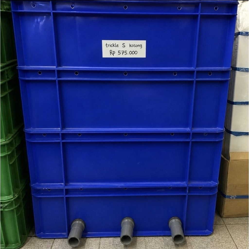 Filter Trickle Kolam Ikan Koi Size S / Filter Box 4 Tingkat dengan Penyaringan ganda / Filtrasi untu