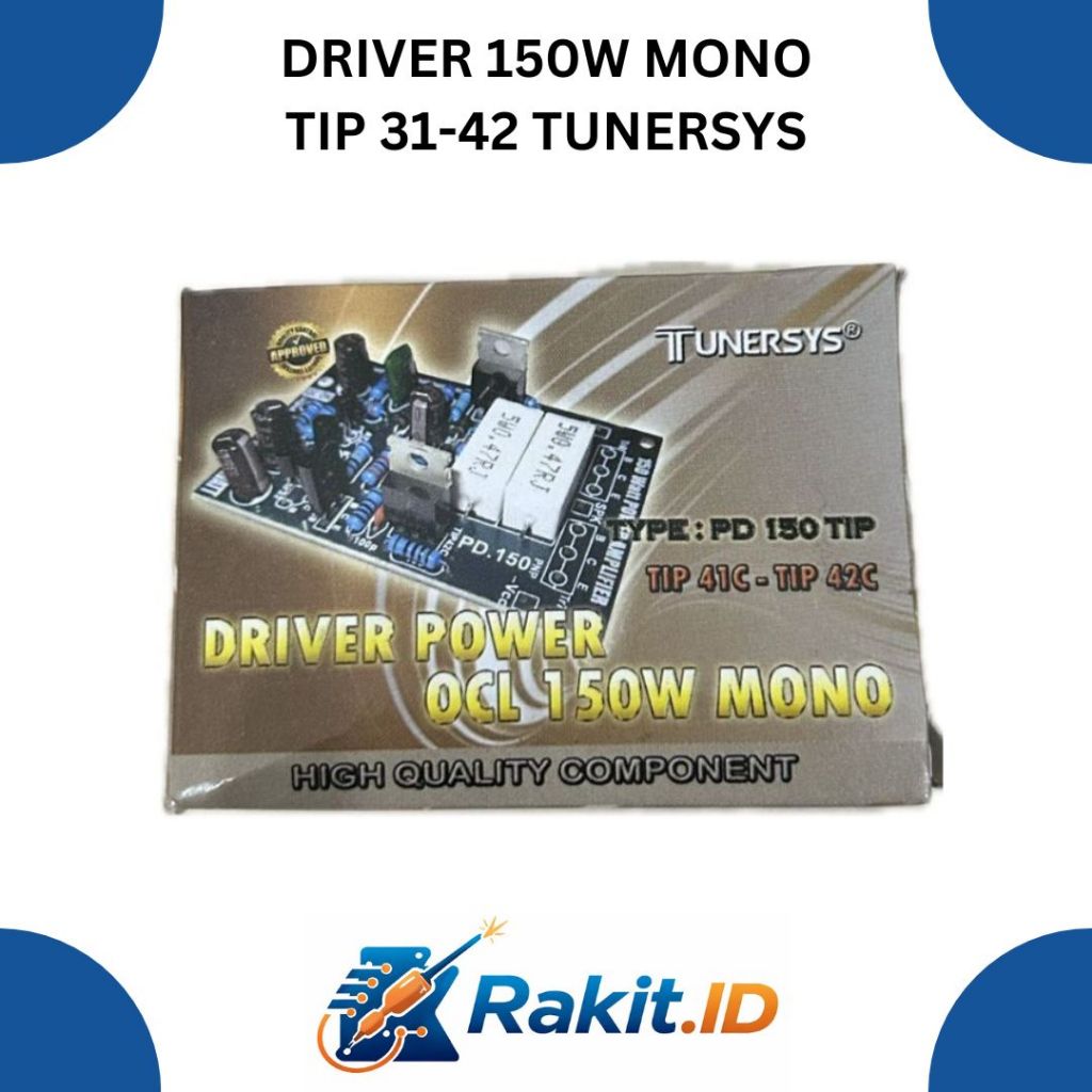 Driver Power Amplifier 150W Mono TIP31 TIP41 TIP42 Tunersys OCL Kit Amplifier