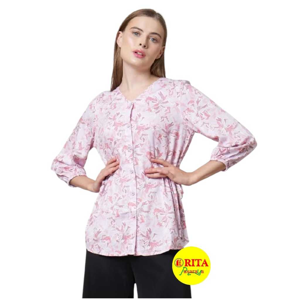 Mcb Ladies Blouse Motif Bunga Wanita