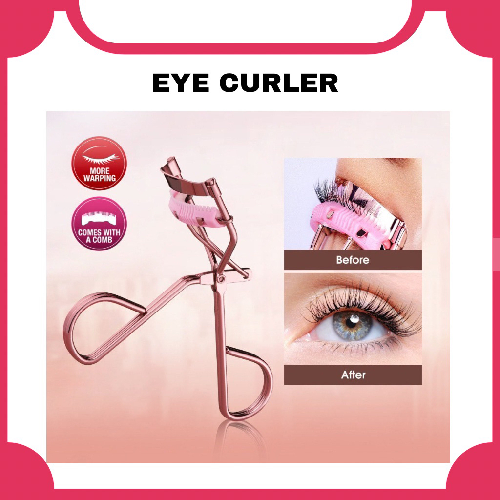 Eyecurler PINK Comb Eyelash Curler Warping Fits All Eye Shapes Eyelashes More Curling Eye Makeup Too