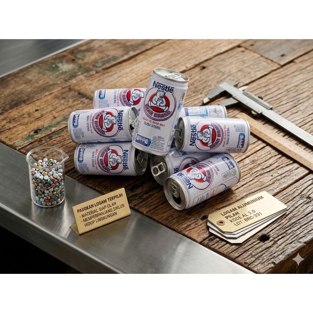 kaleng bekas susu beruang bearbrand 10 pcs di cuci aman untuk kerajinan