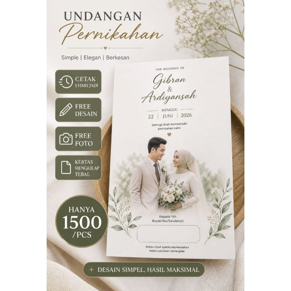 UNDANGAN CUSTOM / UNDANGAN PERNIKAHAN / CETAK UNDANGAN EXPRESS / UNDANGAN FULL COLOR / UNDANGAN FOTO