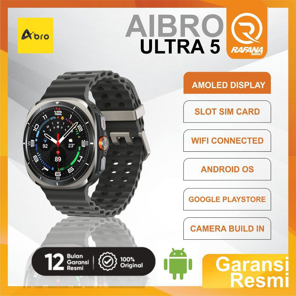 AIBRO ULTRA 5 SMARTWATCH ANDROID SIM 4G WIFI WA VIDEO CALL