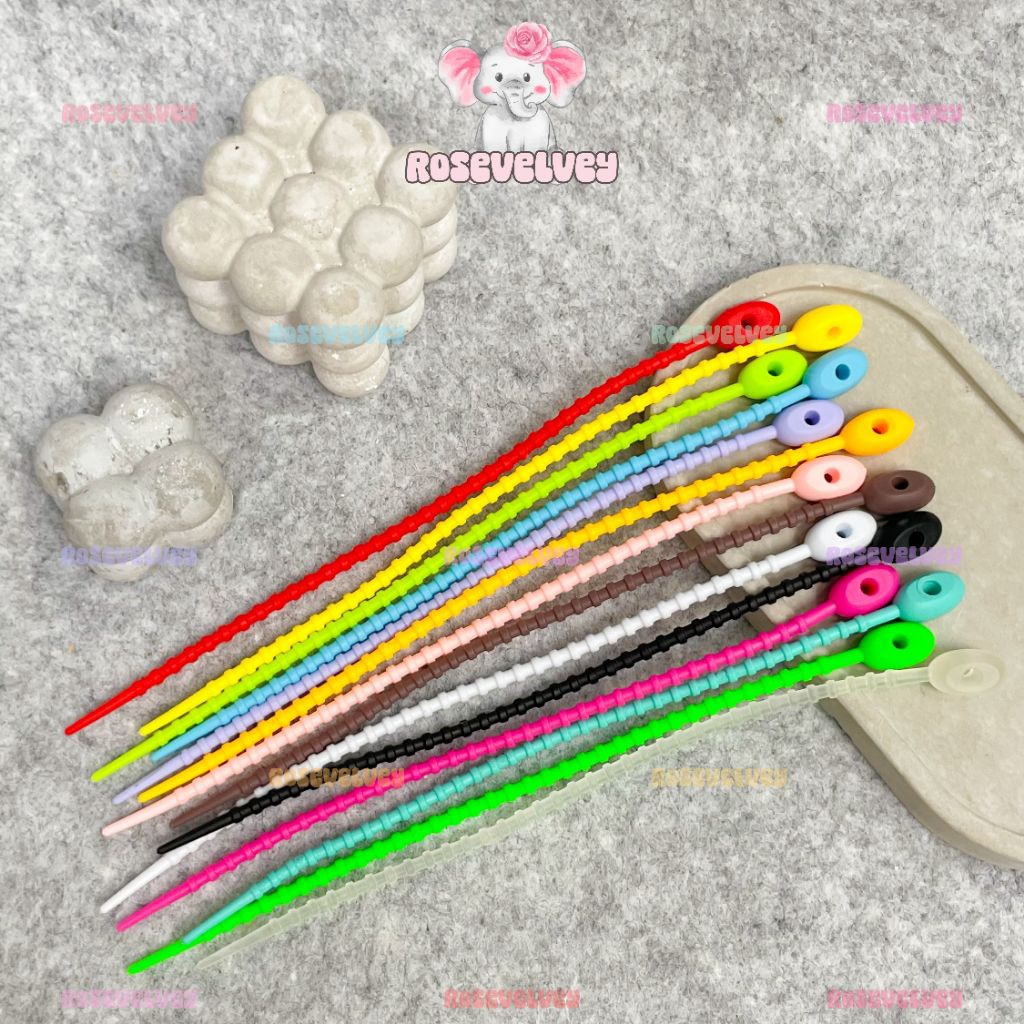 Rosevelvey Kabel Ties Silikon Warna-warni