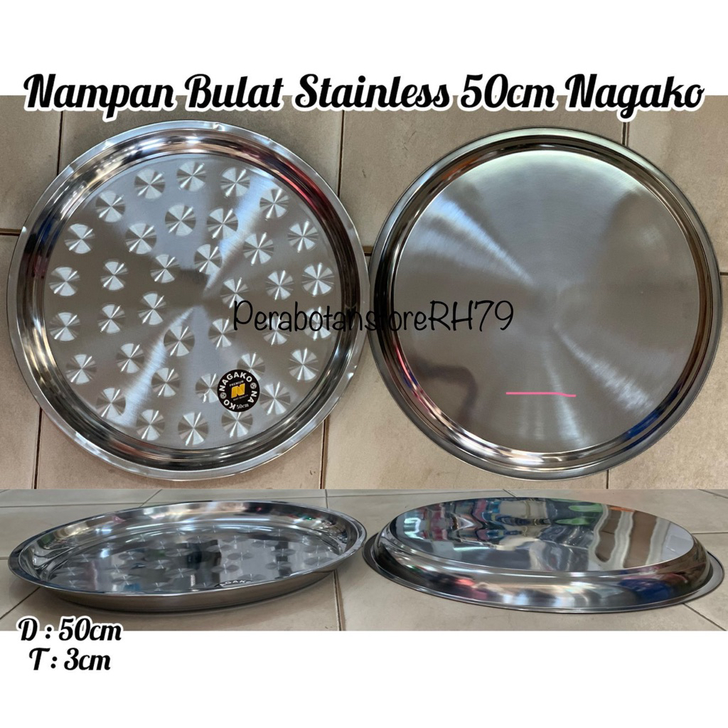 Nampan Bulat Stainless 50CM