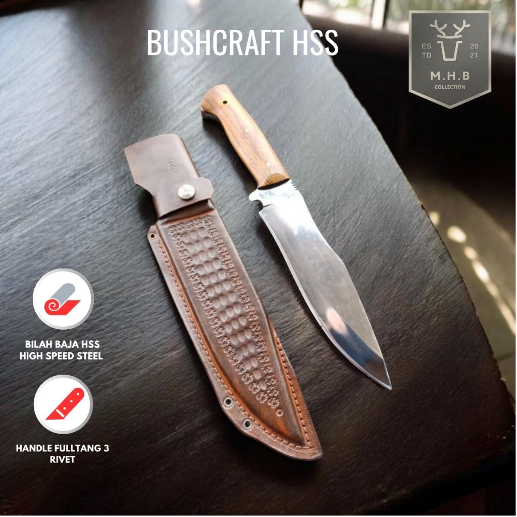 MHB | Pisau Skinner Bushcraft Baja Hss High speed steel Fulltang - Pisau Skinner Outdoor Survival Mu