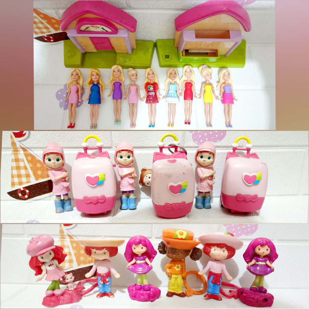 TAKE ALL 23pcs mainan figure Barbie Mattel Strawberry Shortcake Rainbow Ruby Koper
