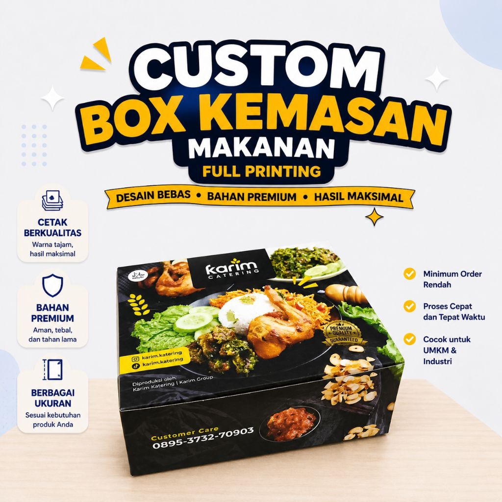 CUSTOM BOX KEMASAN ,MAKANAN/DUS MAKANAN FULL PRINTING