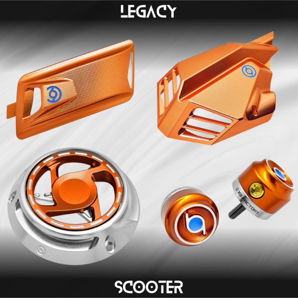 Cover Air Intake Spinner Bolt Iget Bar End 1O1 FACTORY Special Colour Orange Vespa Sprint Primavera 
