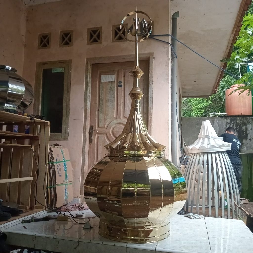 Kubah Stainless Gold Ukuran 80 cm, Kubah Stainless Gold Ukuran Diameter 80cm