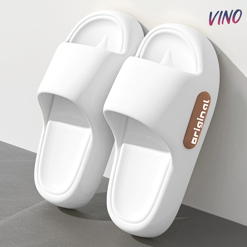 VINO Sandal Pria Wanita Kekinian Empuk Sendal Laki Jelly Rumah Sepatu Sendal Slop Cowo Putih