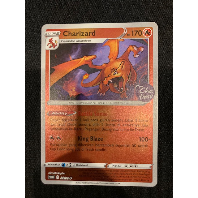 Kartu Koleksi TCG Pokemon Charizard Promo Chatime Holo 351/S-P