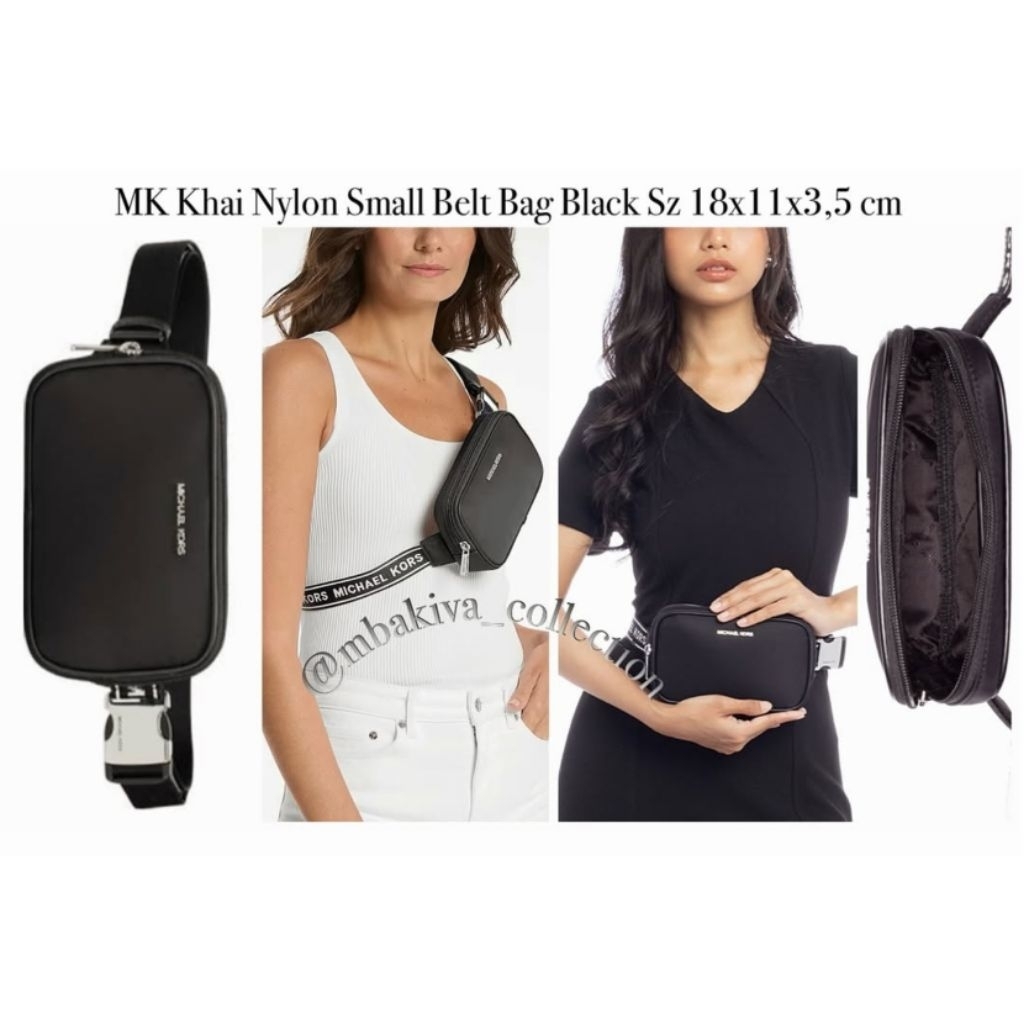 MK Khai Nylon Small Belt Bag Black