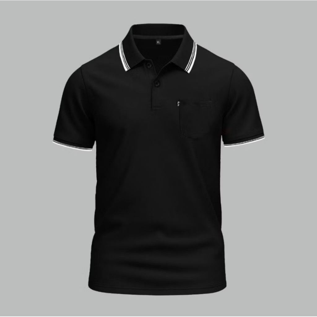 Kaos Polo/T-Shirt Polo Polos dan List/Atasan Polo berkantong