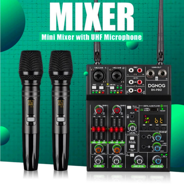 COD Audio Mixer Bluetooth soundcard Console 5 Channel with 2 mic Karoke  konser imam masjid studio