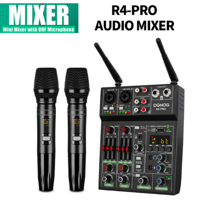 KING Audio Mixer Bluetooth soundcard Console 5 Channel with 2 mic Karoke  konser imam masjid studio