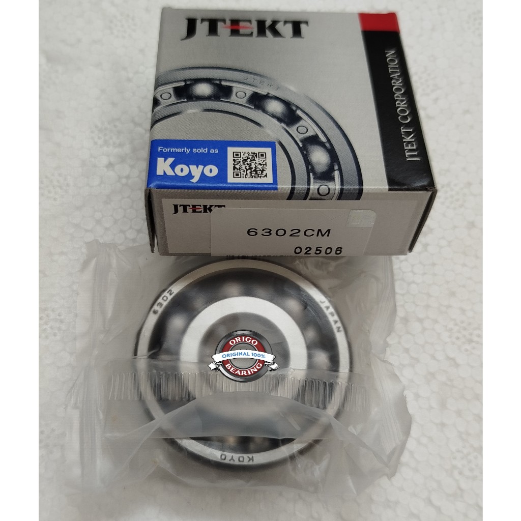Bearing 6302 KOYO 6302CM open tanpa tutup Laher KOYO 6302CM (ID 15mm, OD 42mm, T 13mm) Bearing KOYO 