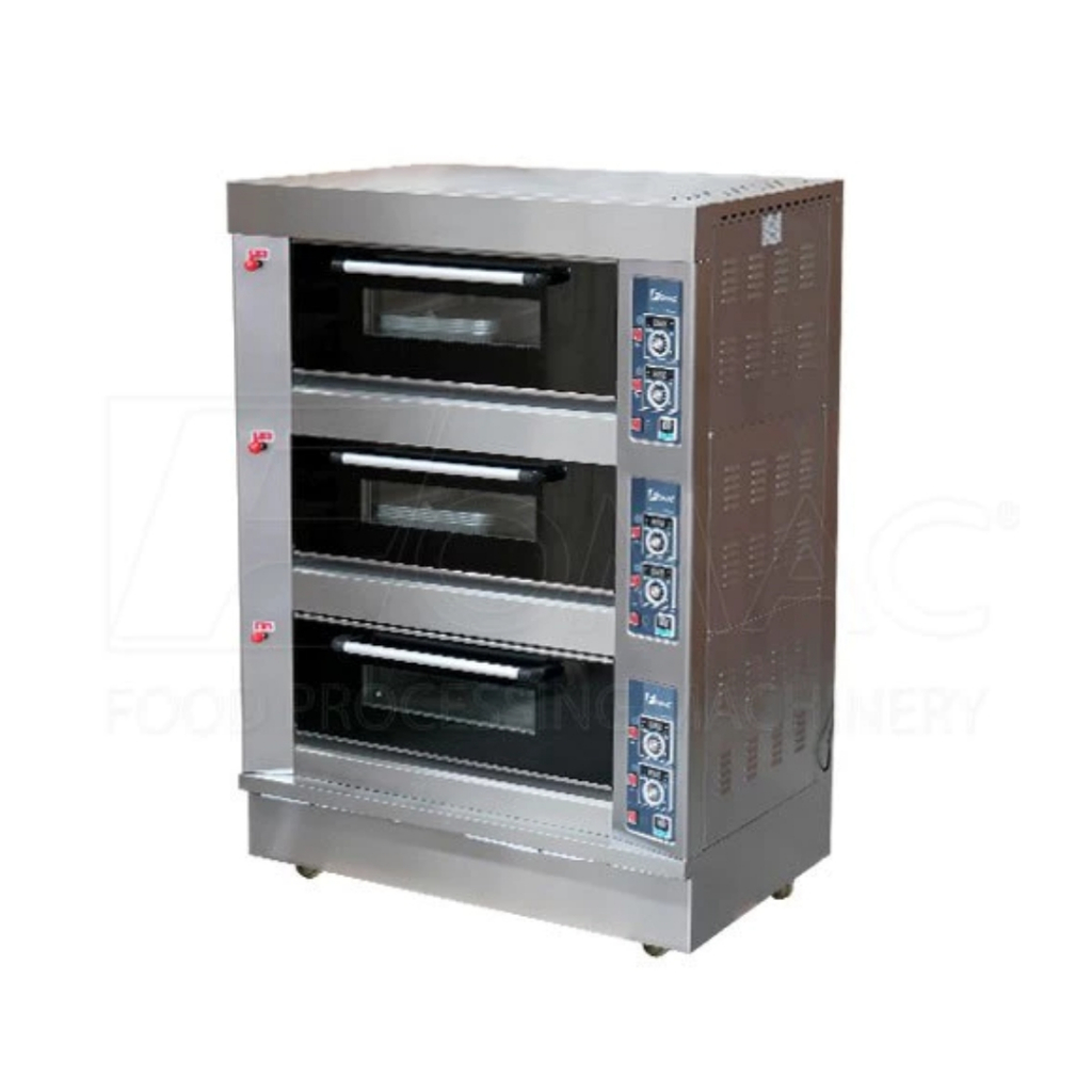 Oven Gas Roti 3 Deck 9 Loyang BOV-ARF90H FOMAC Ukuran Besar Anti Karat
