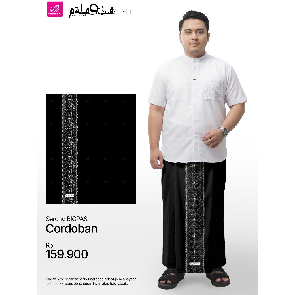 Sarung Palestine Style Bigpas Cordoban GAP - 200 Black Koleksi Sarung Rabbani 2026