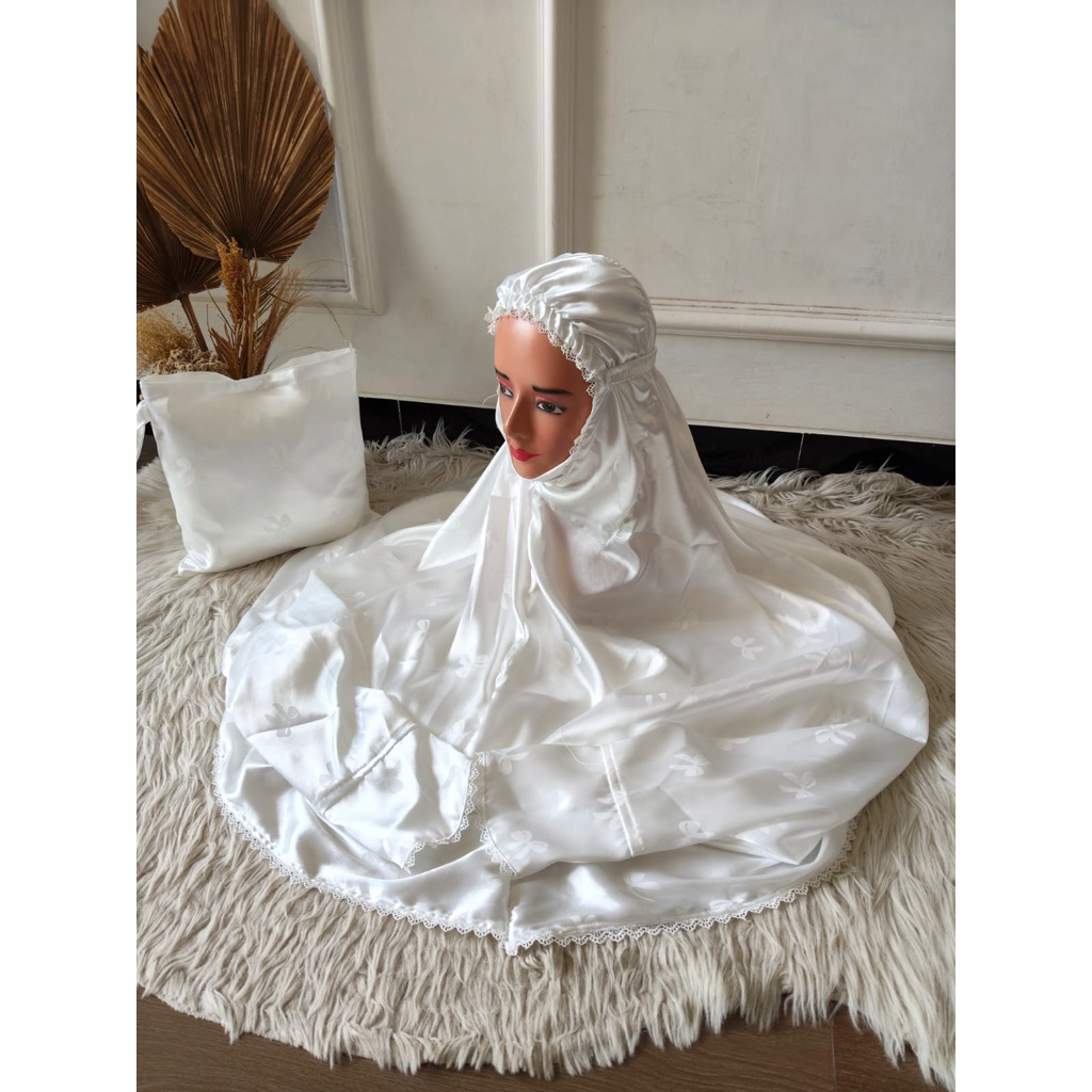 Laykha - Mukena Terusan sutra Armany silk jacquard polos