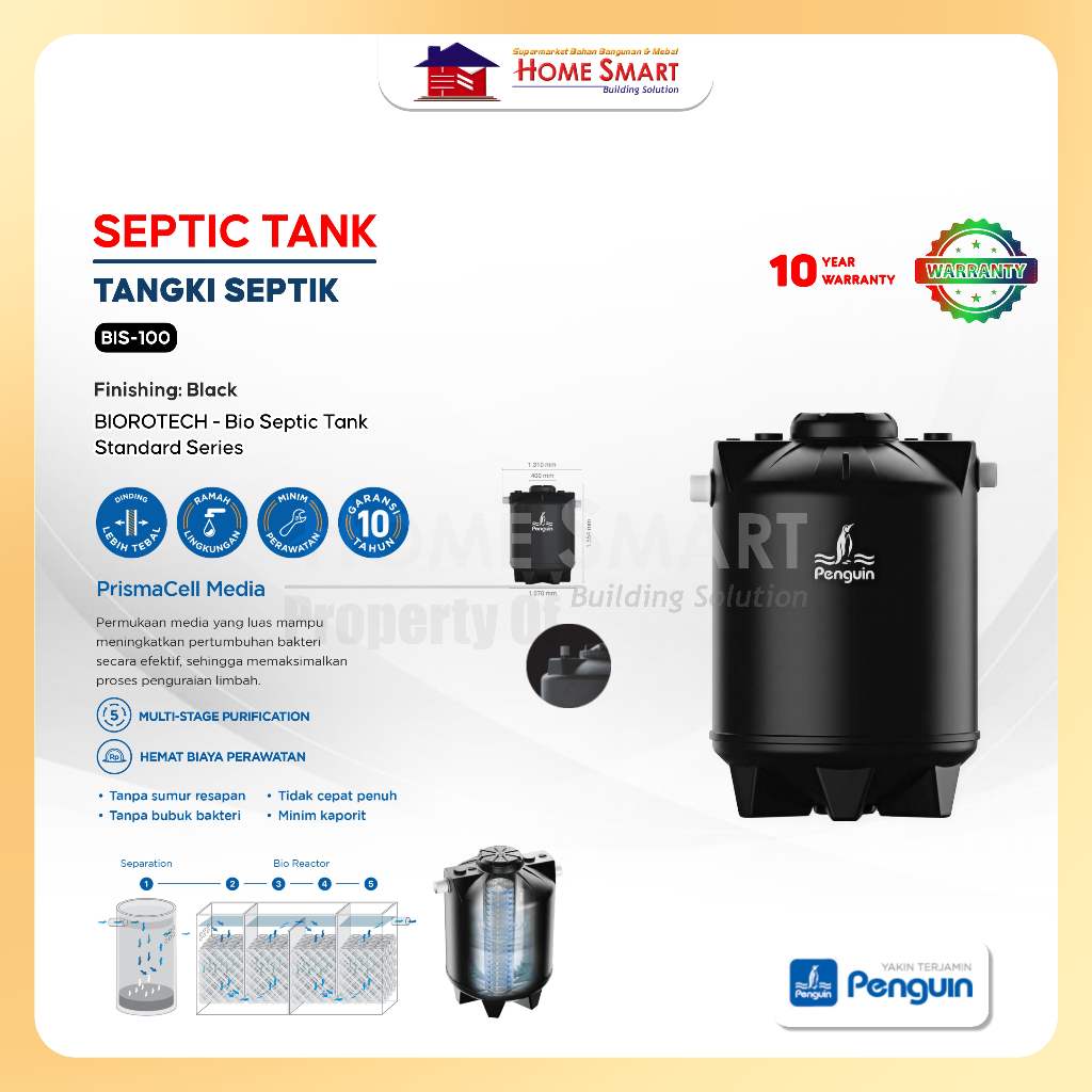 Penguin BIS-100 1000 Liter Septic Tank Biorotech