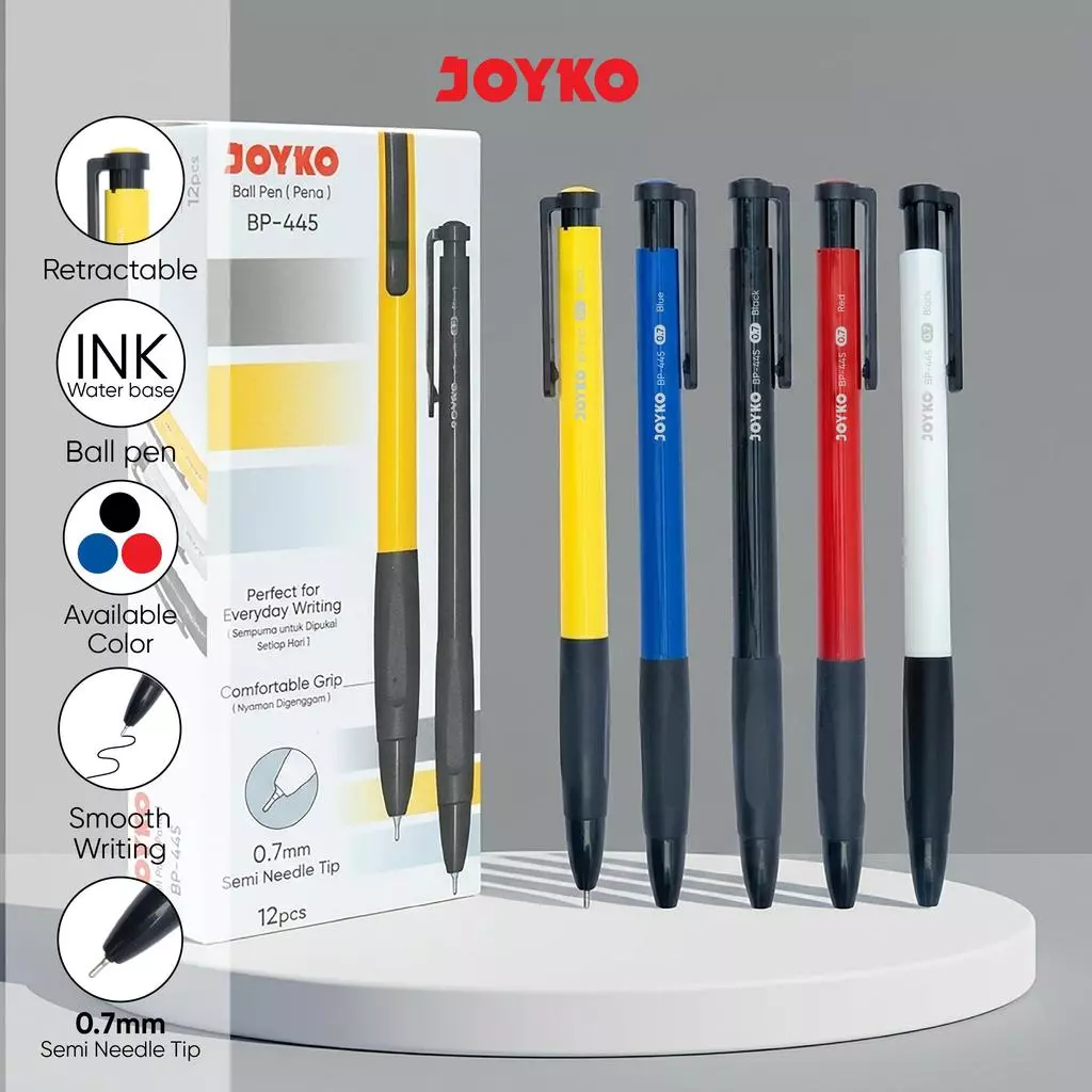 JOYKO Ball Pen Pulpen 1 Pack BP-445 0.7mm Isi 12 Pcs