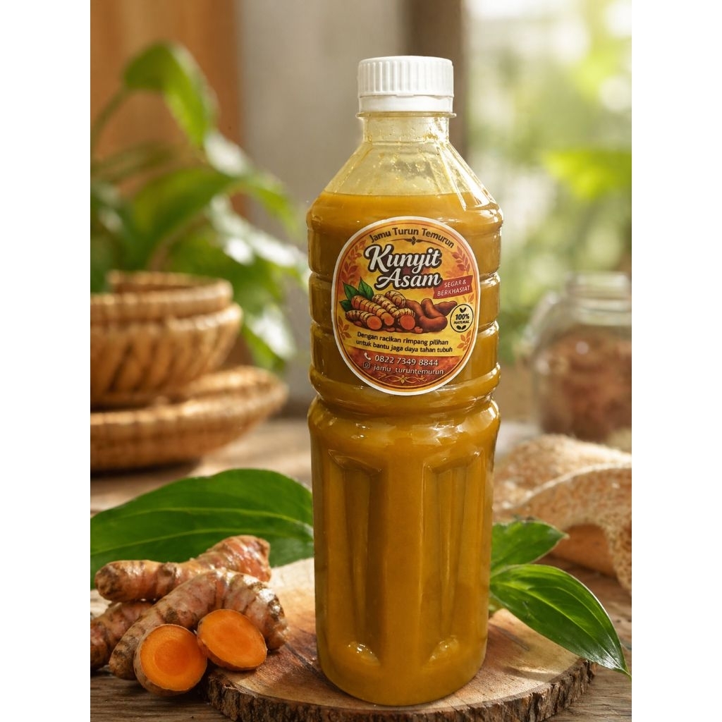 Minuman Tradisional Kunyit Asam Botol Tanpa Pengawet