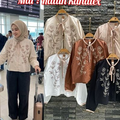 Vicky Blouse Bordir Tali Lengan Panjang