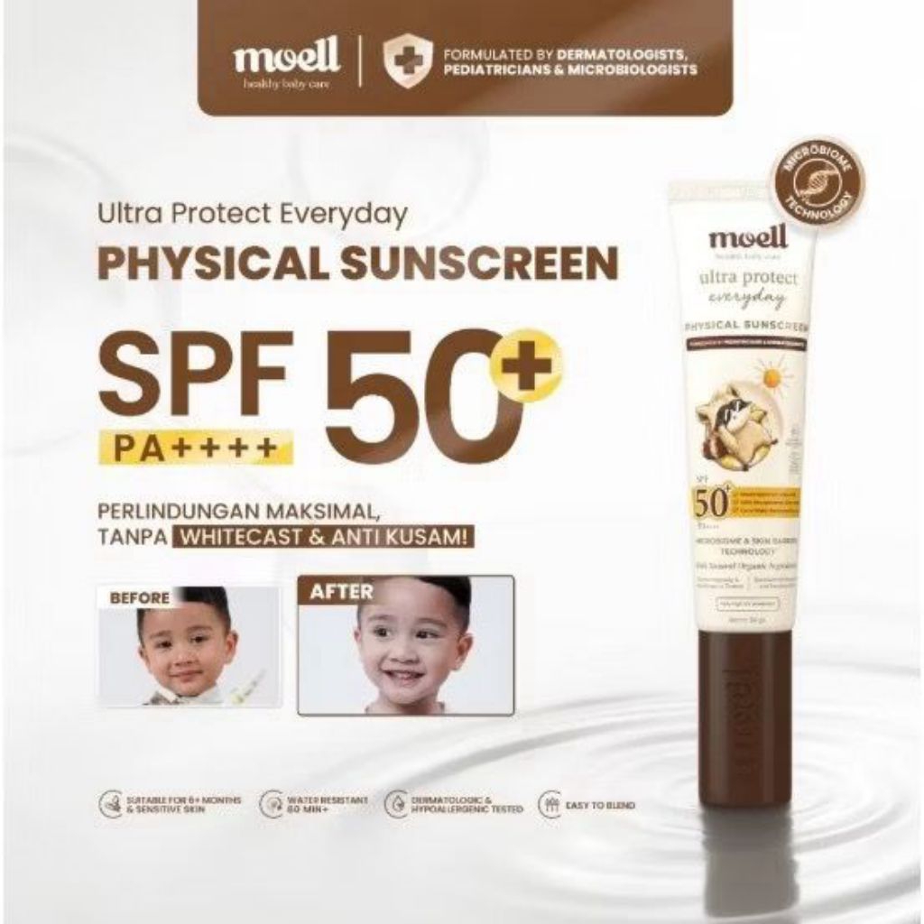 Moell Sunscreen SPF 50 PA++++ - sunscreen Anak