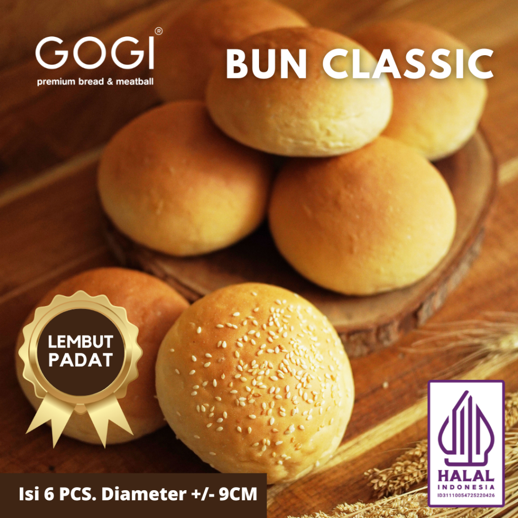 Roti Bun Classic Isi 6 Pcs / Roti Bun Burger / Burger Bun 6 Pcs