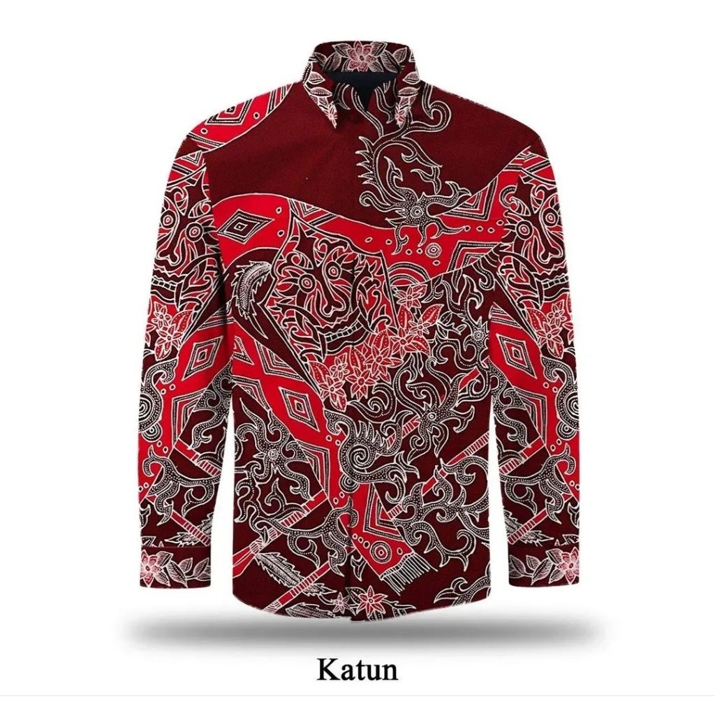 kain batik tulis pria bahan katun motif kalimantan Indonesia