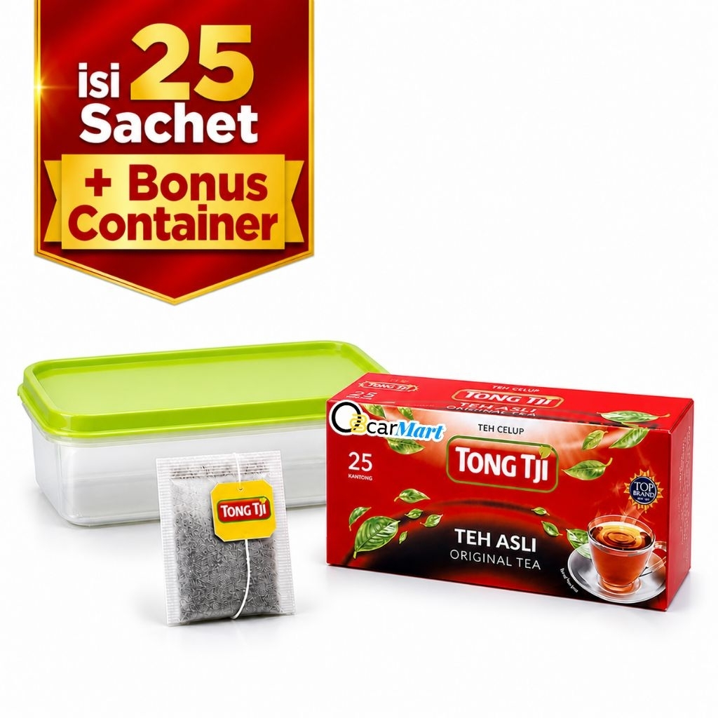 Teh Celup Tong Tji Original Tea Isi 25 Kantong Bonus Wadah Container Penyimpanan Teh Premium Oscar M