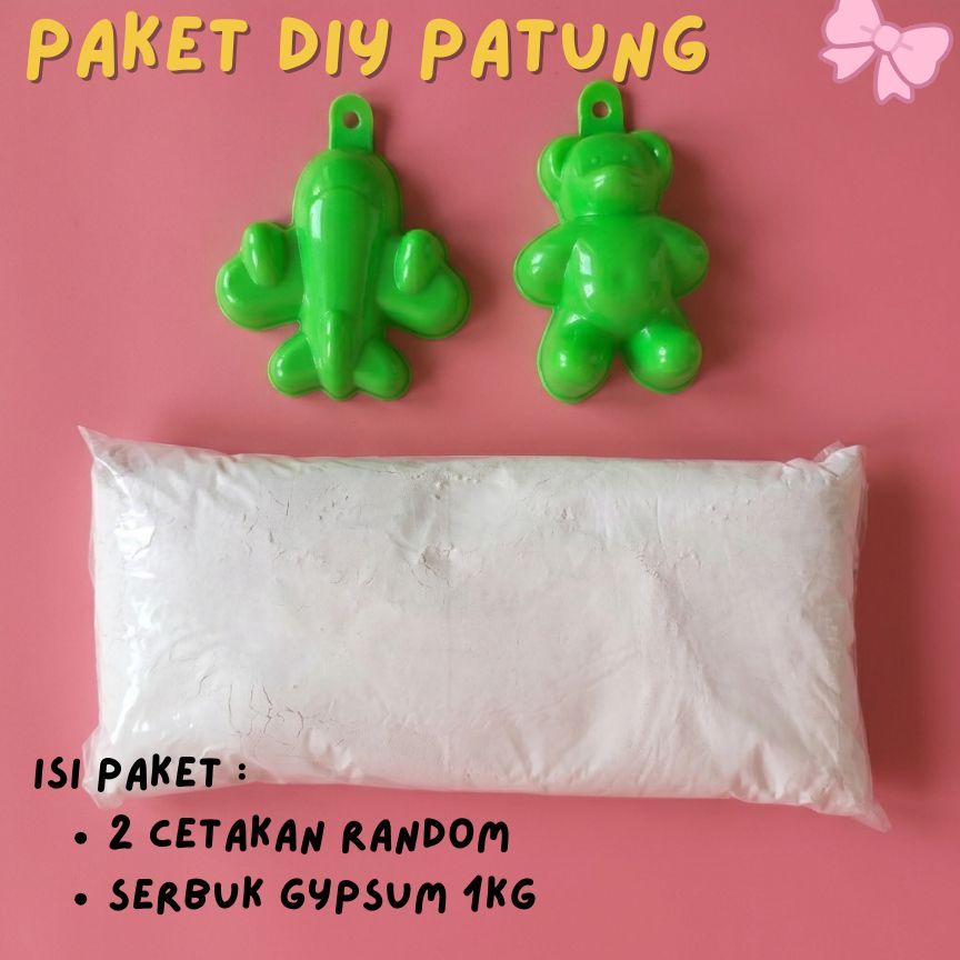 Paket DIY Patung Gypsum Melukis / Bubuk Gypsum Mainan dengan Cetakan Patung