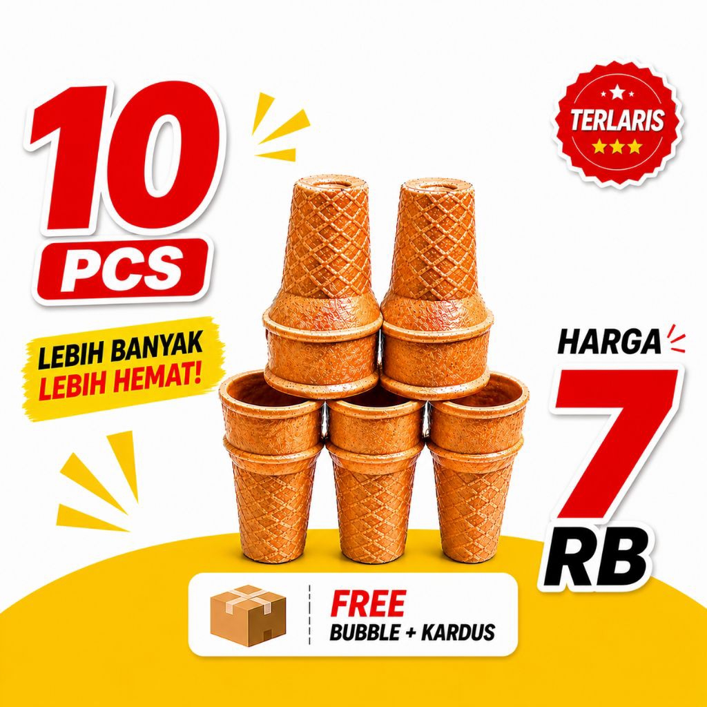 Cup Cone Ice Cream Aladdin | Cone Es Krim Lembut Favorit Semua Umur isi 10 pcs