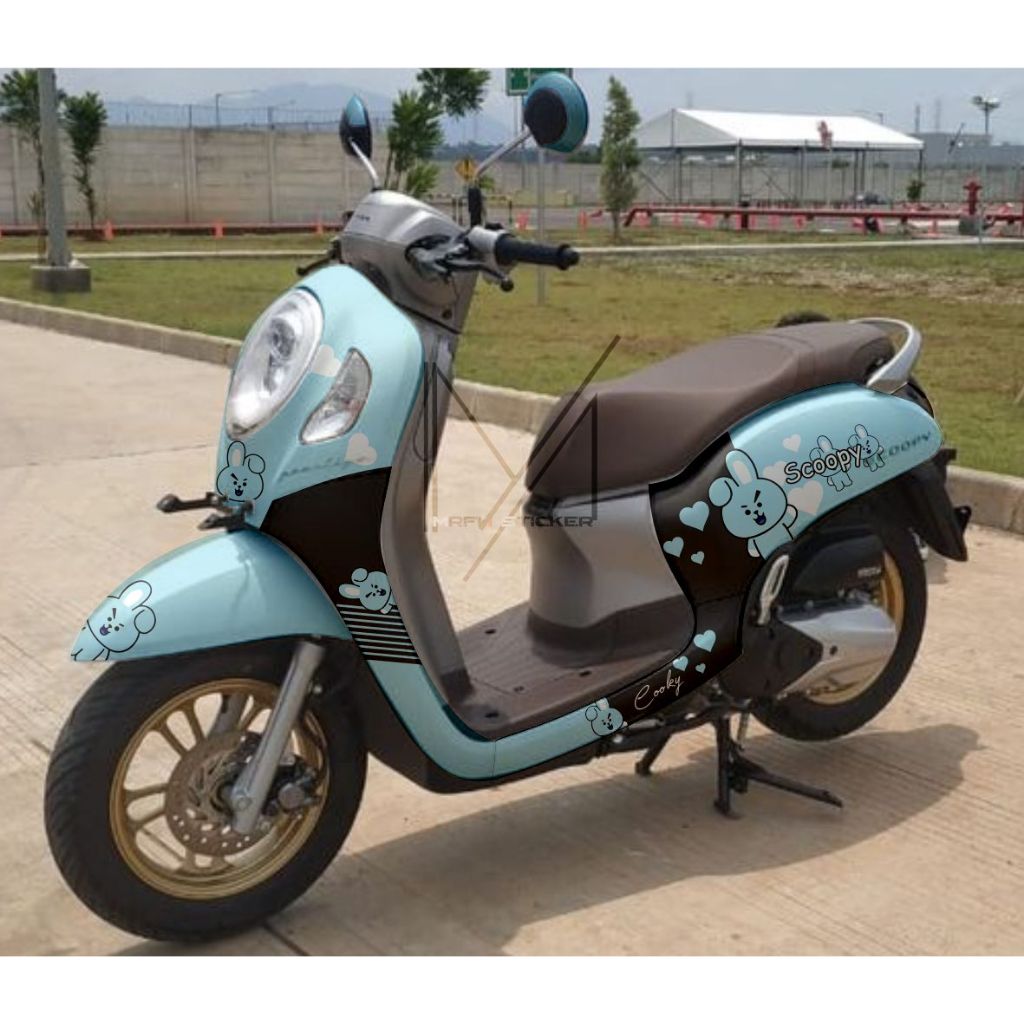 decal scoopy sticker scoopy full body karbu FI donat ddeecal stiker motor scoopy motif bts army  201