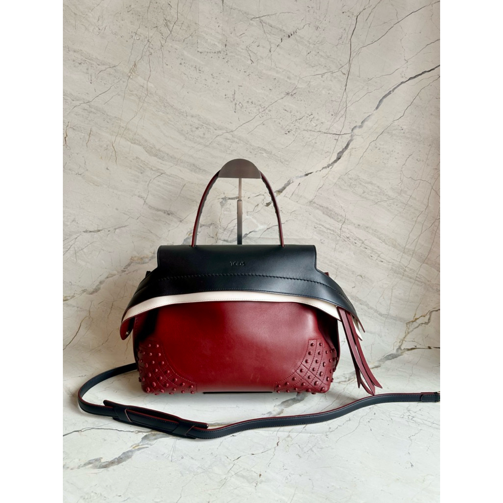 Preloved tods wave small tricolor limited edition authentic original shoulder bag