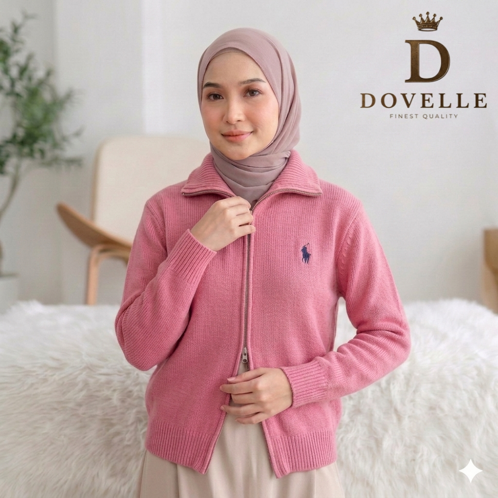 DOVELLE.ID Sweater Zipper Knitwear | Sweater Zipper Polos Rajut Premium | Pakaian Sweater Cardigan A